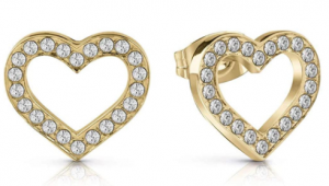 GUESS-PENDIENTES-BOTON-CHAPADO-ORO-CORAZON