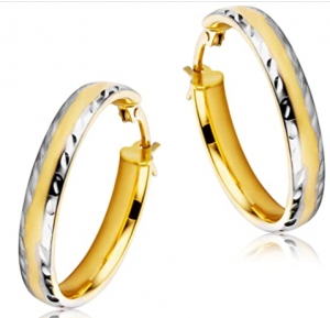 PENDIENTES-ORO-BICOLOR-AMARILLO-BLANCO-MIORE
