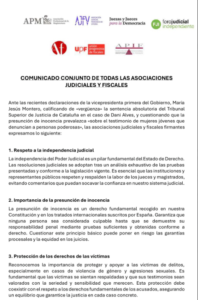 comunicado conjunto de jueces y fiscales 2025